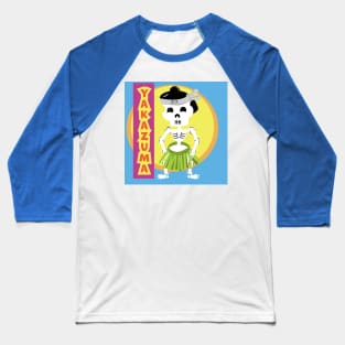 Sumo Skeleton Green Skirt Baseball T-Shirt